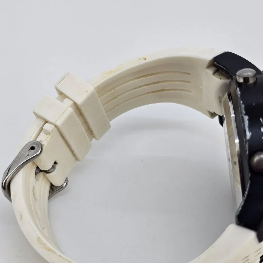 US POLO ASSN Men's Watch Digital Analog 48MM White‎ Platic Bands New Battery